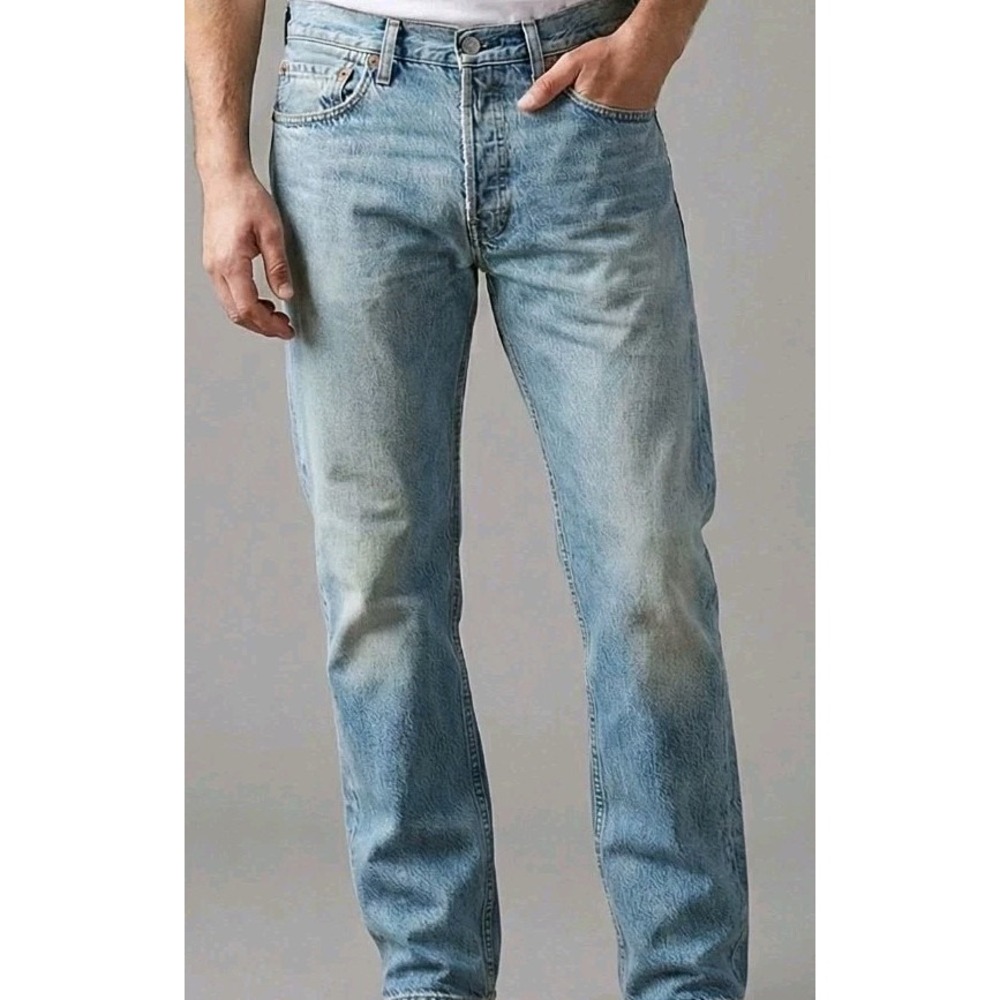Levi's‎ 501 Jeans Mens 33x32 Light Wash Button Fly Straight Leg Denim Classic